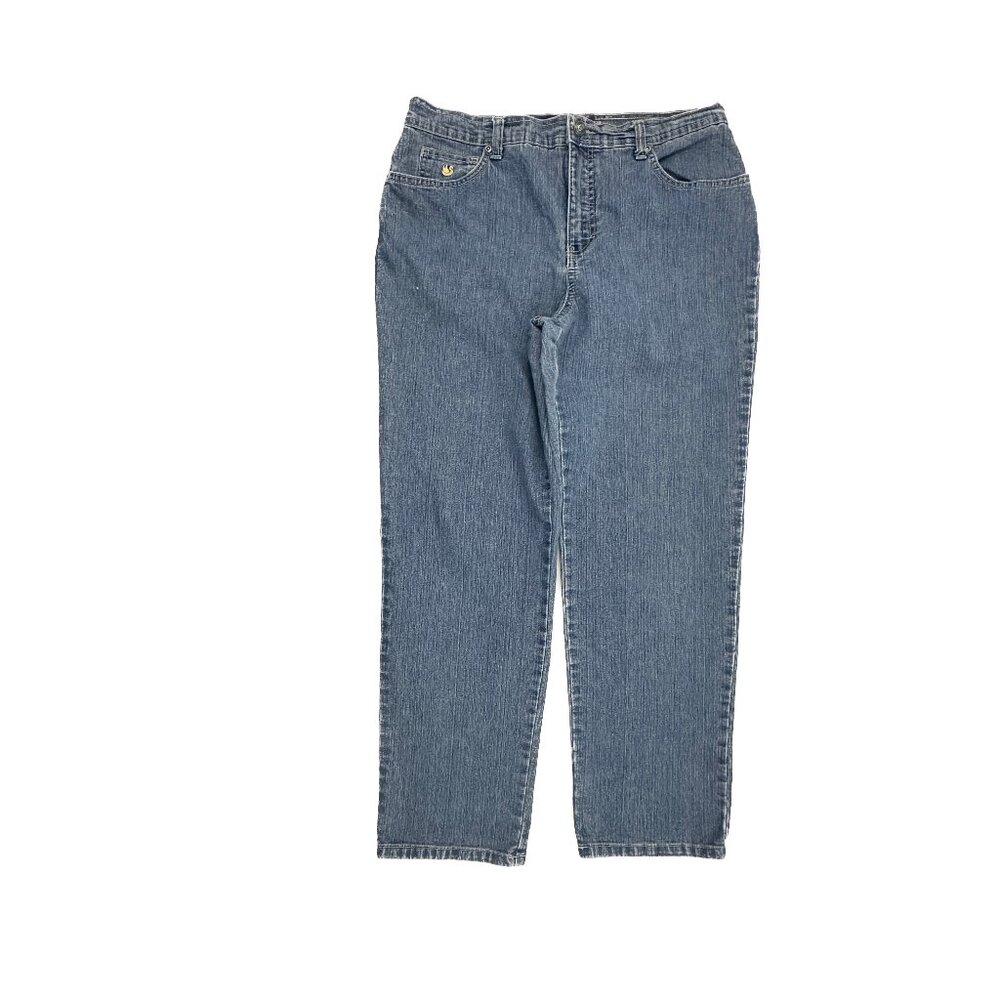 Gloria Vanderbilt Jeans Women 14P Blue Amanda Straight Leg Denim High Rise